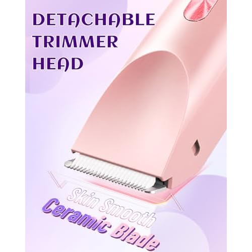 Dermawave Bikini Shaver Trimmer 2.0 for Women Pubic Hair, 2 in 1 Dual Head Painless Electric Razor for Bikini Line Area, Waterproof