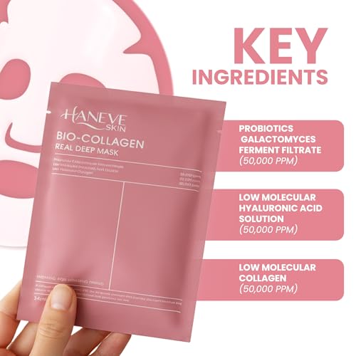Hydrating Collagen Face Mask Set - Pore-Minimizing & Firming Skin Care, 5 Pack