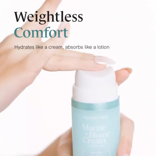 Velvet Code Marine Biome Cream - Formulated by Korean Dermatologists | K-Beauty PDRN & Niacinamide Moisturizer for Pore Refining, Tone Correction & Deep Hydration | Vegan, Silicone-Free (1.69 fl.oz)