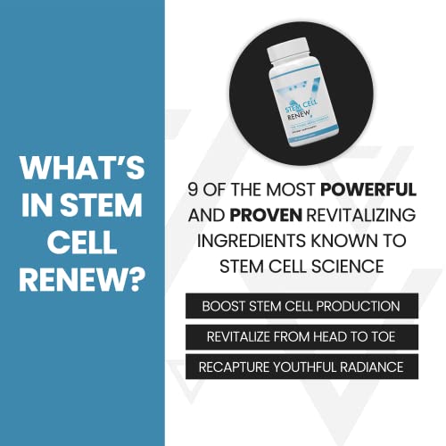 Stem Cell Renew 1-Month Supply - Vitality Boost for Youthful Energy & Mental Sharpness - NASA Scientist Created (60 Count)