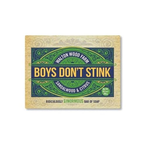 Walton Wood Farm, 10.5 oz Soap: (Boys Don't Stink: Sandalwood and Citrus, 3 Pack)