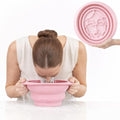 Facial Cold Plunge Soft Pink | Collapsible Ice Facial Bowl with Built-In Ice Tray for Skin Tightening & Acne Relief