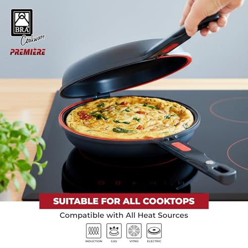 8-Inch Dual Skillet Pan for Omelets & Frittatas - Cast Aluminum, Non-Stick, Reversible
