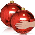Jerify 2 Pack 12-Inch Large Red Christmas Ornaments - Shatterproof Holiday Decor