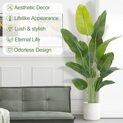 6ft Artificial Bird of Paradise Tree with 13 Trunks - Faux Indoor Plant for Home Office Decor