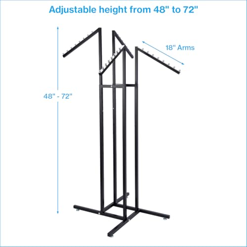 Black 4-Way Adjustable Clothing Rack with Slanted Arms - SSWBasics