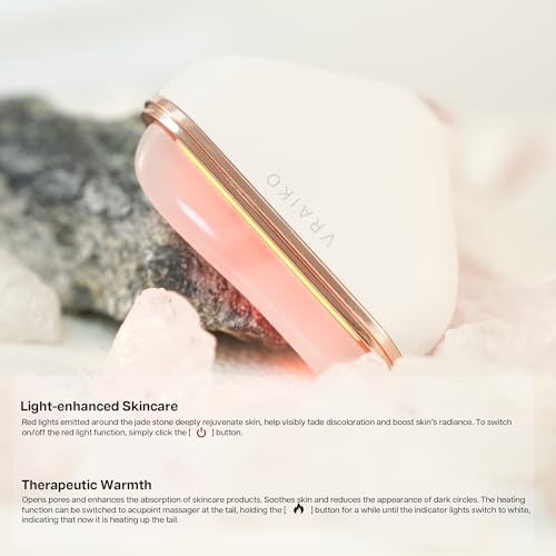 VRAIKO Aurora-X Handheld Gua Sha Device, White Jade Neck Face Massager with Thermal, Vibration and Acupressure Tail, for Face Sculpting Anti-Aging and Relaxation at Home