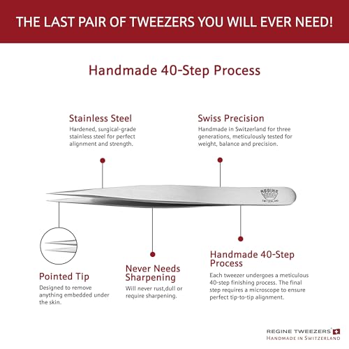 Ingrown Hair & Splinter Tweezers - Fine-Point Precision Stainless Steel Tool
