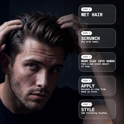 BlackMask Hair Clay for Men - 3.52 oz Matte Finish Strong Hold Styling Paste (Pack of 2)