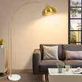 GoBright White 73-Inch Arc Floor Lamp with Adjustable Height & Marble Base