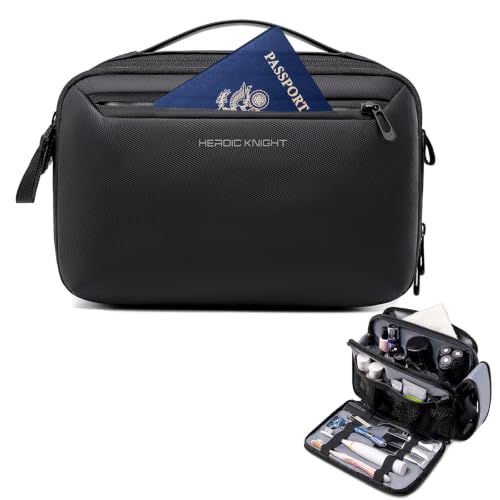 Men's Travel Toiletry Bag with 180° Flat Opening and Wet Pocket – 5L Dopp Kit Organizer