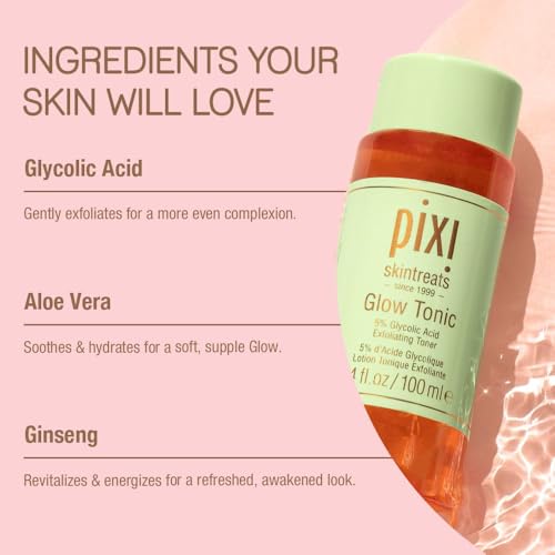 Pixi Glow Tonic Exfoliating Face Toner 8.5 Fl Oz / 250 ml - Pore Refining & Radiance