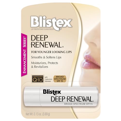 Deep Renewal Anti-Aging Lip Balm Pack of 6 with SPF 15 - Moisturizes & Softens Lips