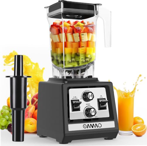 OMMO 1800W Countertop Blender for Smoothies & Ice Crushing - Black