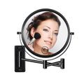 8-Inch Wall Mounted Makeup Mirror - Matte Black No Lights, 1X & 10X Magnification