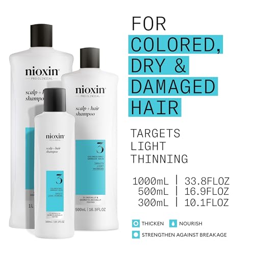 Nioxin System 3 Scalp & Hair Shampoo 16.9 Fl Oz - Color-Treated Dry Damaged Hair