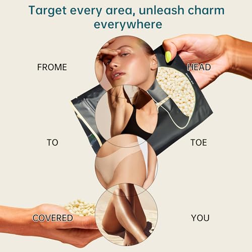 Beige Hard Wax Beads for Hair Removal - Coconut & Almond Oil, 15.87 oz - Sensitive Skin