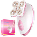 Electric Razors for Women Legs - Painless Body Shavers for Sensitive Skin - 5 in 1 Cordless Lady Trimmer for Women's Leg, Bikini and Face - Waterproof Wet/Dry Remover, Rechargeable, Cherry