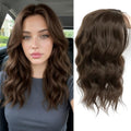 Curtain Bangs Hair Topper for Women, 16 Inch Human Hair, Chocolate Brown Variation