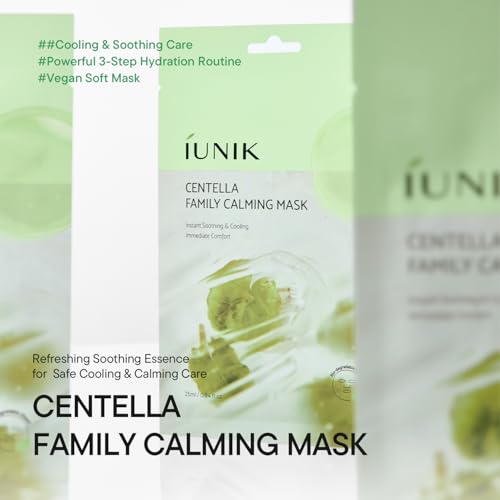 IUNIK Centella Calming Sheet Mask - Soothing & Hydrating, 10 Sheets, Variation: Centella