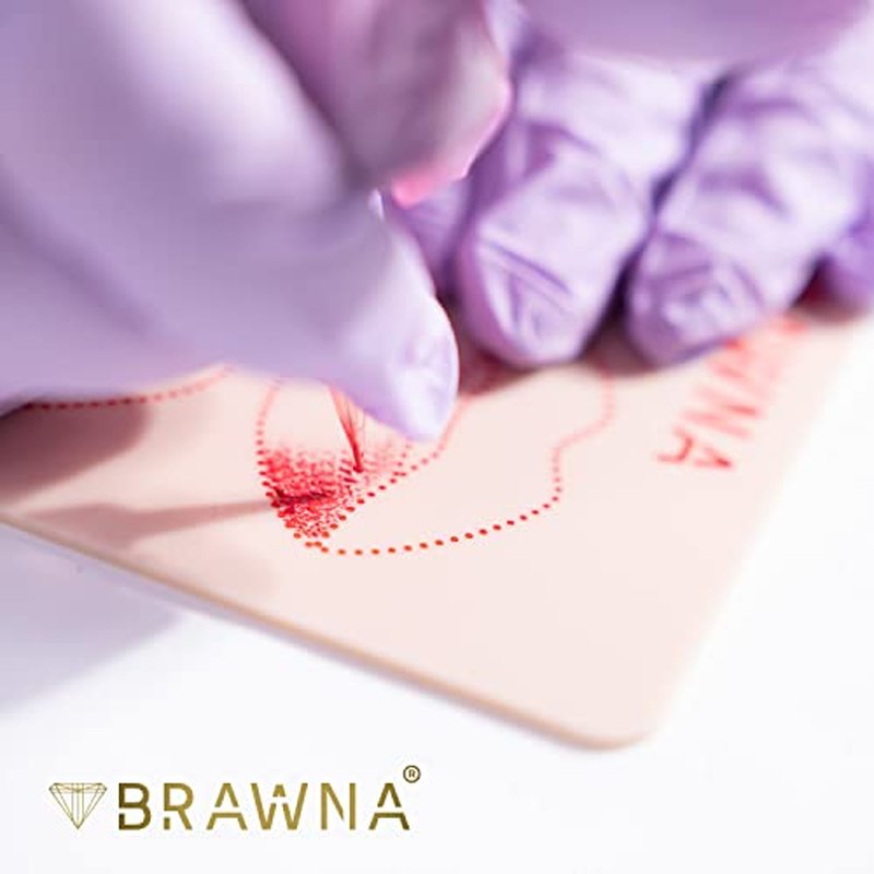 Brawna - 5 Pack Lip Blush Practice Skin for PMU Machine - Double Sided