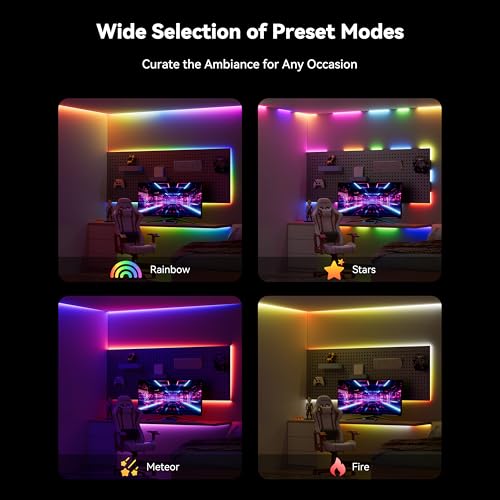 RGB Chasing Color LED Strip Lights - 32.8ft Addressable COB Smart Lights for Party & Bedroom
