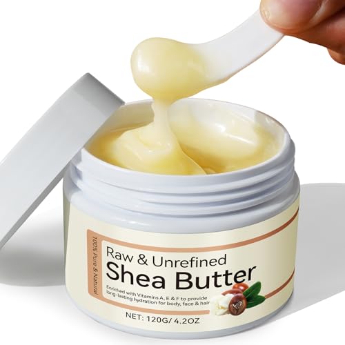 Shea Butter Raw Organic,Pure Shea Butter Unrefined for Skin and Hair Moisturizing - 100% Natural Vitamin A, E & F