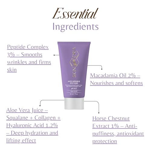 Anti-Aging Eye Cream Gel with Collagen, Squalane & Hyaluronic Acid - Brighten & Hydrate, Reduce Puffiness - 30ml