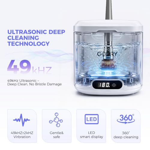 GOORY Ultrasonic Makeup Brush Cleaner Machine 49kHz Portable Deep Cleaning