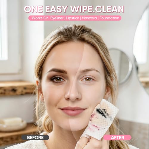 Makeup Remover Wipes 300 Count - Individually Wrapped & Hypoallergenic, Gentle & Effective