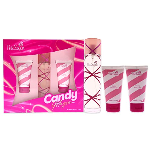 Pink Sugar Candy Magic Women’s Gift Set - EDT Spray, Shower Gel & Body Lotion