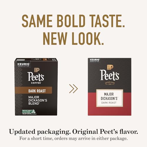 Peet's Major Dickason's Blend Dark Roast K-Cup Pods - 88 Count (4 boxes of 22)