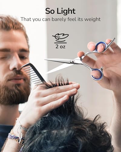 ULG Left Handed Hair Cutting & Thinning Scissors Kit - 6.5 Inch Professional Barber Shears