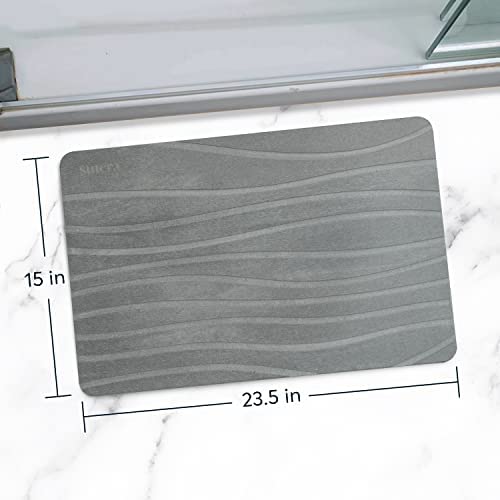 Stone Bath Mat for Bathroom Dries in Seconds - Diatomaceous Earth, Gray - Variation of THIS listing