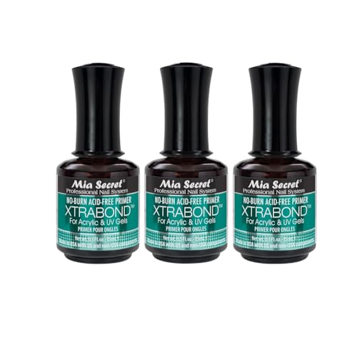 No-Burn Acid-Free Nail Primer for Acrylic & Gel Nails - 3 Pack 0.5 Fl Oz