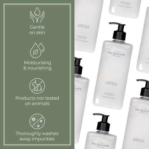 Gardenia & White Peach Hand Wash - 725ml Luxury Liquid Hand Soap, Softening & Hydrating | Variation: 725ml
