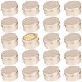 24 Pack 4oz/120ml Screw Top Aluminum Tin Jars with Screw Lids and Blank Labels - Refillable 120ml Metal Containers for Lip Balms, Candles, Salves, Spices, Crafts(Champagne)