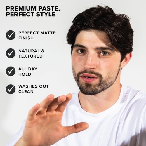 HEADGAINS Matte Hair Paste for Men - Thickening, Medium-Firm Hold, Natural Matte Finish