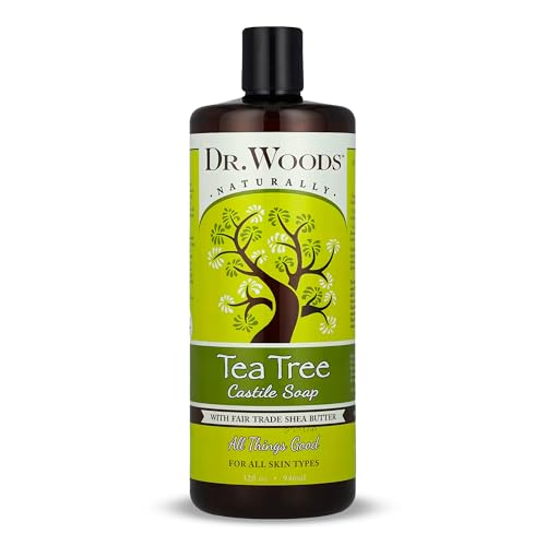 Liquid Castile Soap with Tea Tree Oil - 32 Fl Oz for Face, Body & Hands