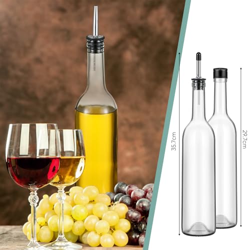 20-Pack Long Neck Glass Wine Bottles with Pourers - 750ml Bar Liquor Storage Set - Variation of THIS listing 20