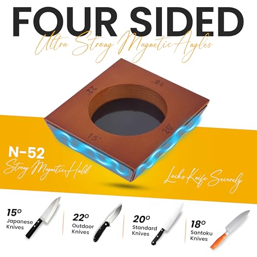 Orivix Classic Knife Sharpener Kit with Magnetic 4-Angle Base & Leather Strop
