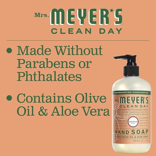 Mrs. MEYER'S Clean Day Liquid Hand Soap Geranium 12.5 Fl Oz (Pack of 1)