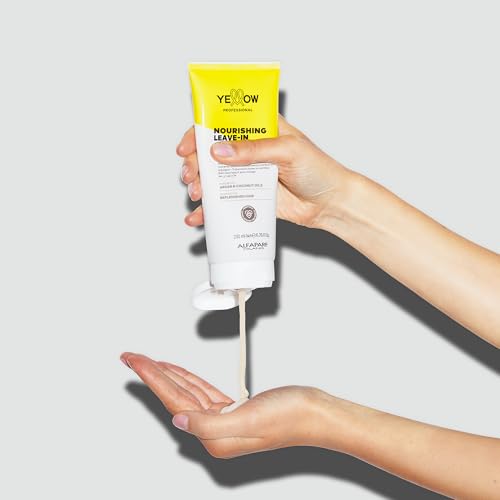 Alfaparf Milano Yellow Professional Nutritive Nourishing Leave-In Treatment for Dry Hair - Powered by Argan & Coconut Oils - Designed for Replenished Hair (6.76 fl oz / 200ml)