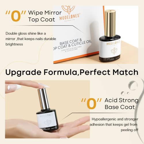 modelones Nail Strengthener and Growth Grey Brown Nail Polish Nail Hardener Extra Strong and Growth Ridge Filler for Nail Strengthening Polish Gifts Women 15ml