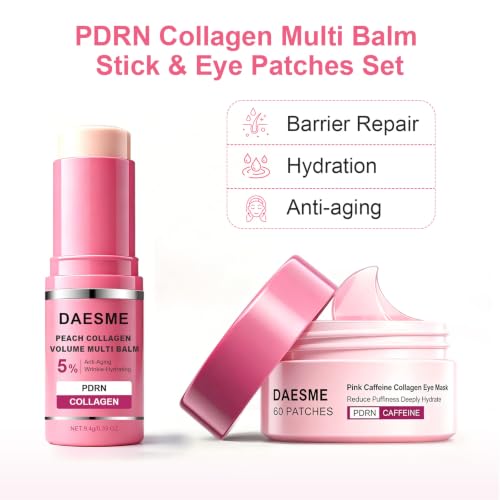PDRN Collagen Multi Balm Stick & 60 Pcs Eye Patches for Puffiness & Radiance - Variation 1