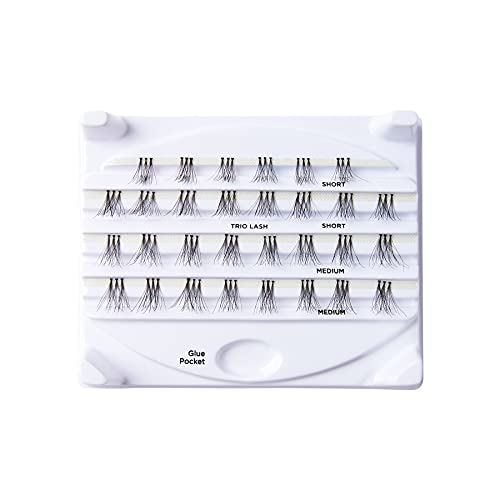 Trio Lash False Eyelashes Medium Natural Style Pack of 6 - Easy & Faster Application