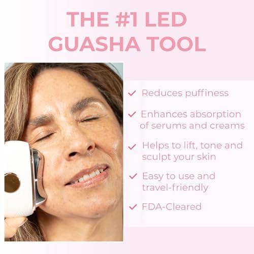 Electric Gua Sha Facial Massager with LED Light & Heat Cold Therapy - Anti-Aging & Sculpting Tool