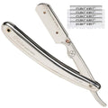 Stainless Steel Straight Edge Barber Razor with 5 Half Blades - Professional Shaving Tool