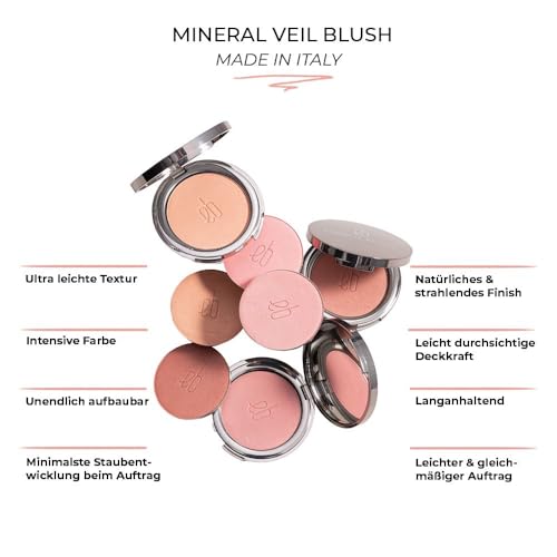 Ethereal Beauty - Mineral Veil Blush - Marsala - Semi Matt Finish, Ultra - Thin, Non - Powdery, Natural, Clean, Vegan 0.18 OZ.