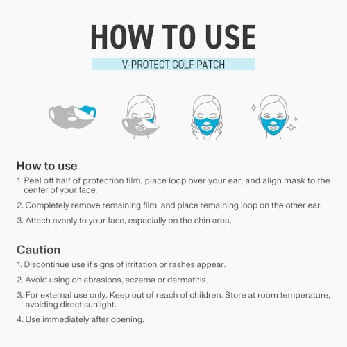 V-Protect Golf Sunscreen Patch for Golf & Outdoor Sports ? UV Protection, Hydrating & Cooling Face Patches | 10 Count (Small Size)